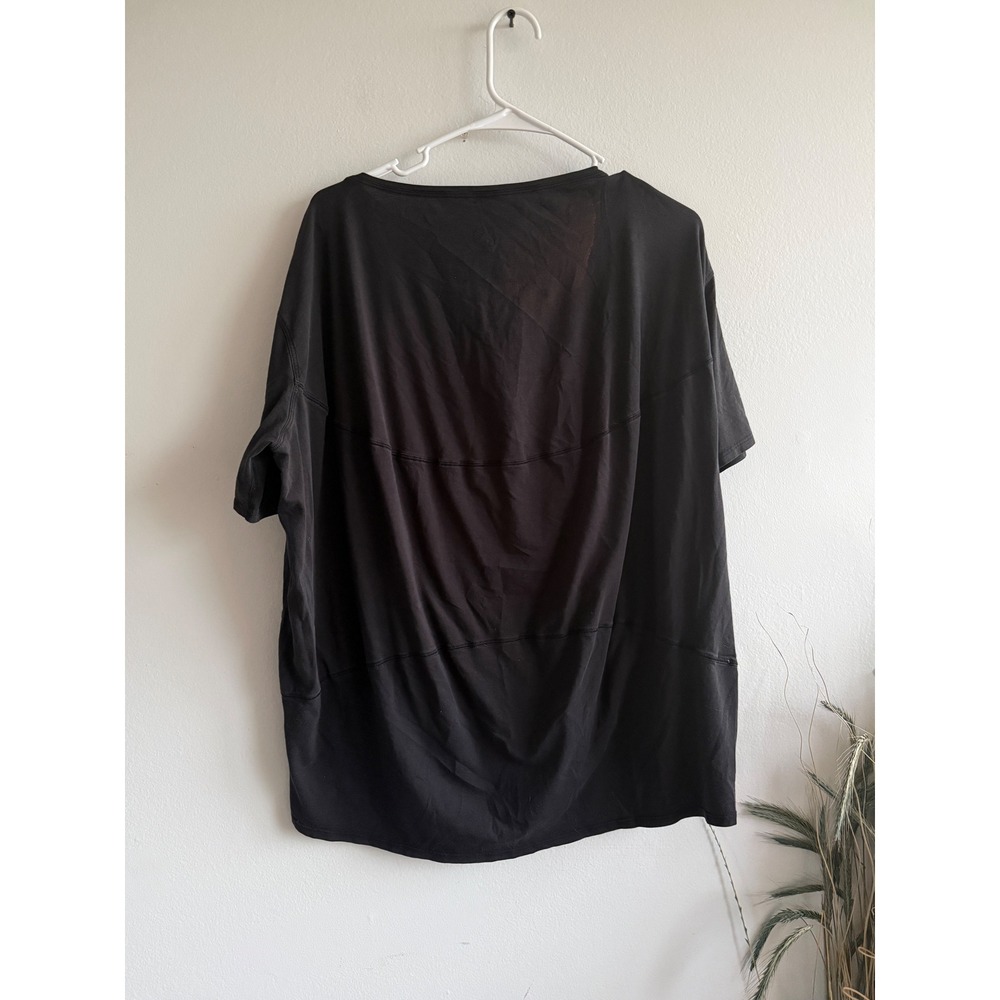 Lululemon Womens Black Oversized Short Sleeve‎ Tee Back Seam Detail Sz 10
